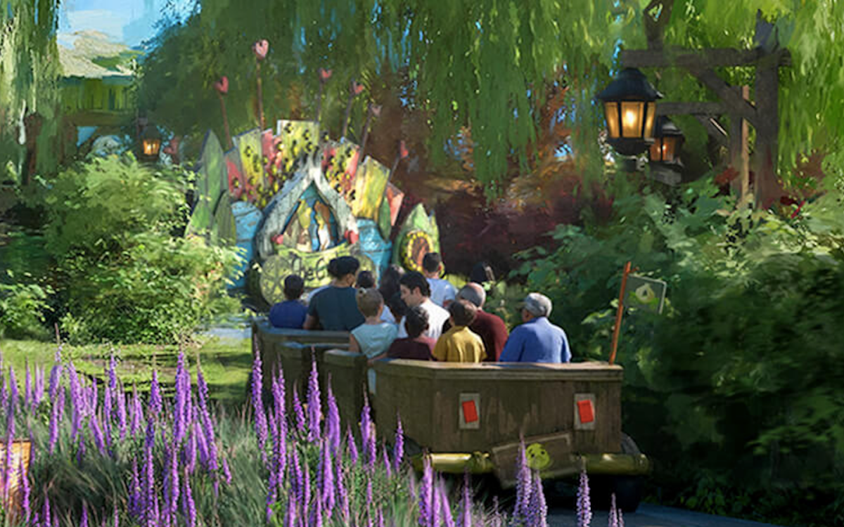 03 Shrek & Fiona's Happily Ogre After ride - DreamWorks' Shrek's Swamp land - Universal Kids Resort theme park Texas - courtesy of Universal