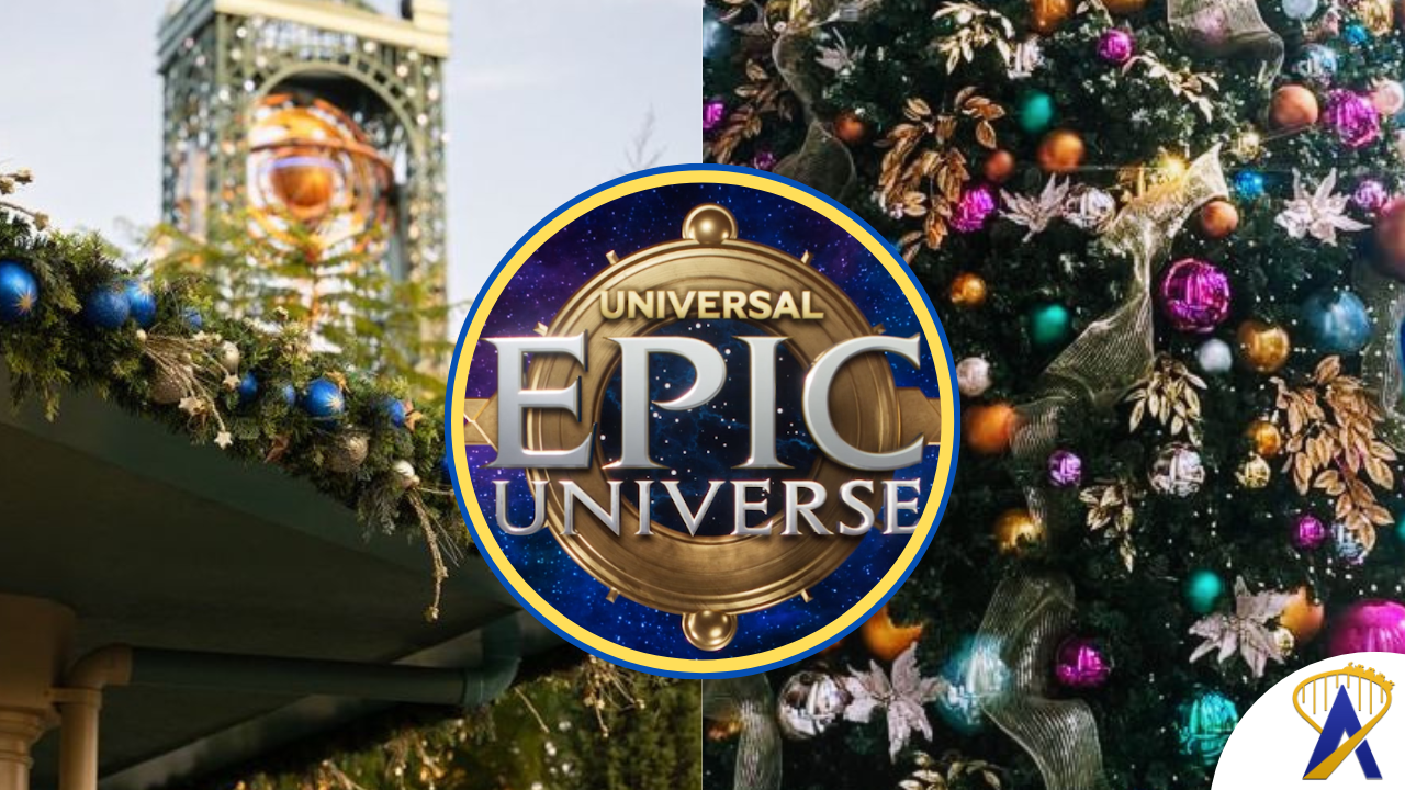 Epic Universe Christmas holiday decor