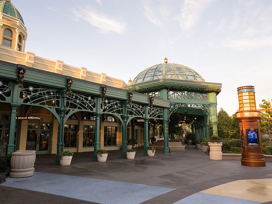 Epic Universe Christmas holiday decor