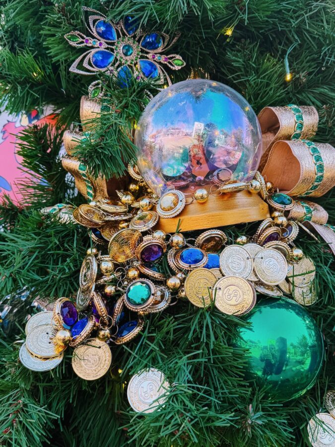 Aladdin Tree Disney Springs Christmas Tree Stroll 2025 featuring Villains