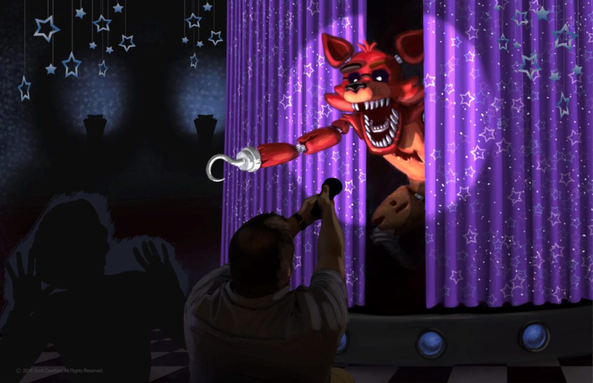 Pirates cove, Foxy - Five Nights at Freddy's dark ride concept art for theme park