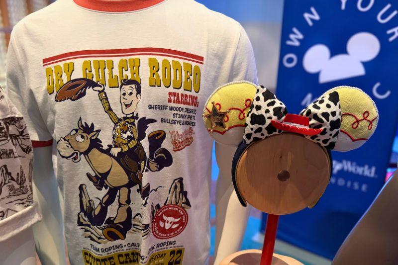 Disney Pixar's Toy Story Western Collection Woody t-shirt and Jessie mouse ears