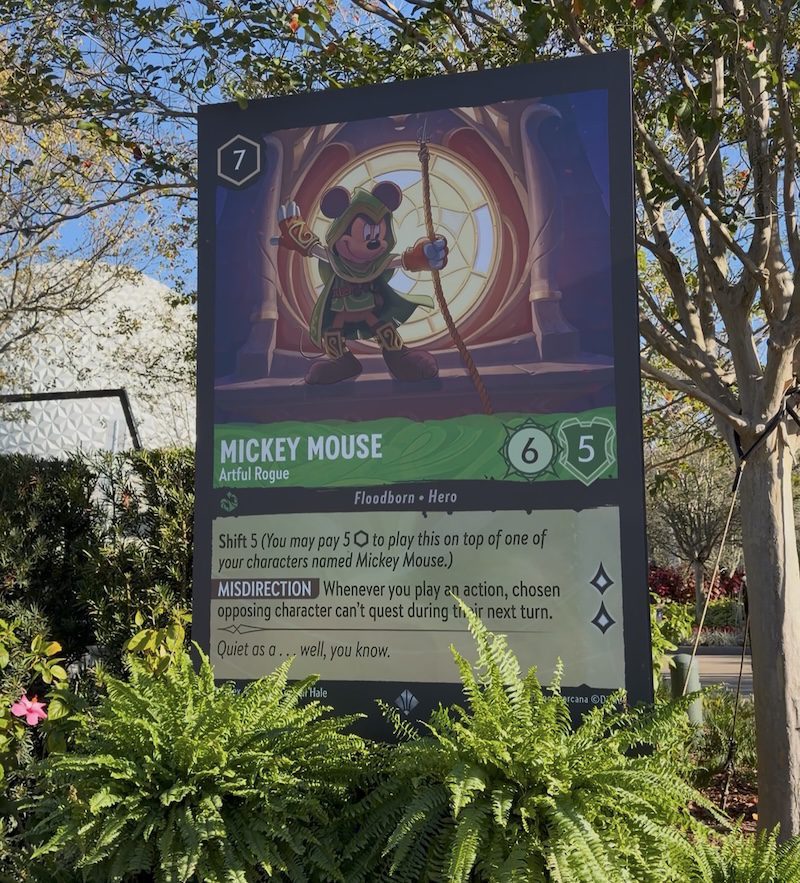 Life size Mickey Mouse Lorcana card