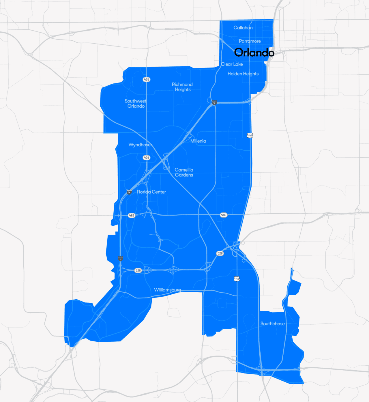 Karta usluge Waymo u Orlandu