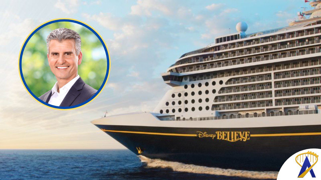 new cruise ship Disney Believe with Josh D'Amaro headshot