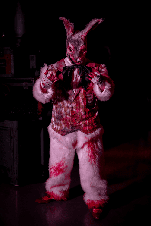 feaster bunny character at Feaster Grievings at Universal Horror Unleashed
