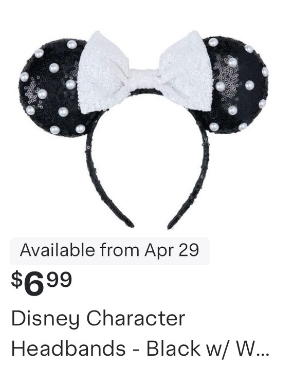white and black minnie mouse ears headband