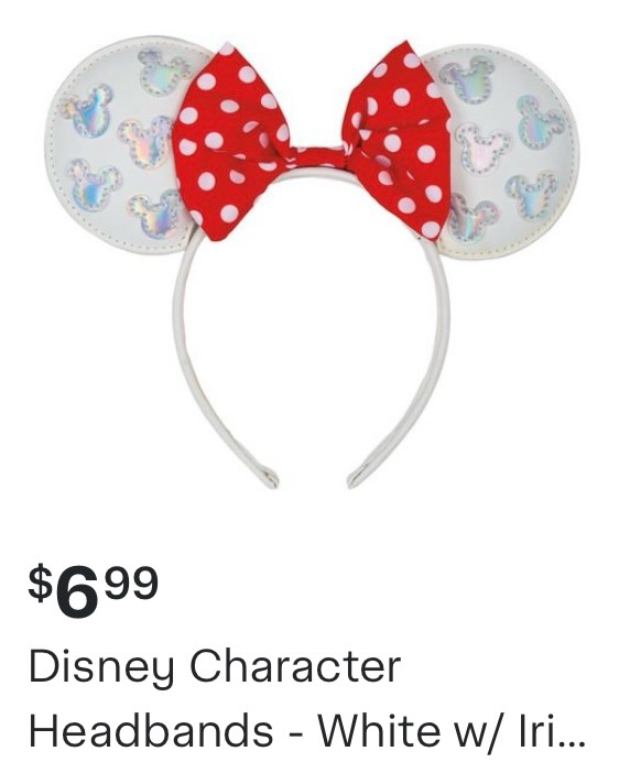 white and red minnie mouse ears headband