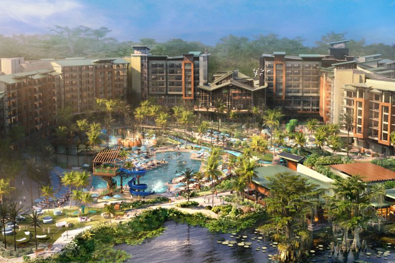 Disney Lakeshore Lodge Aerial Rendering - Courtesy of Disney pool and lake closer in