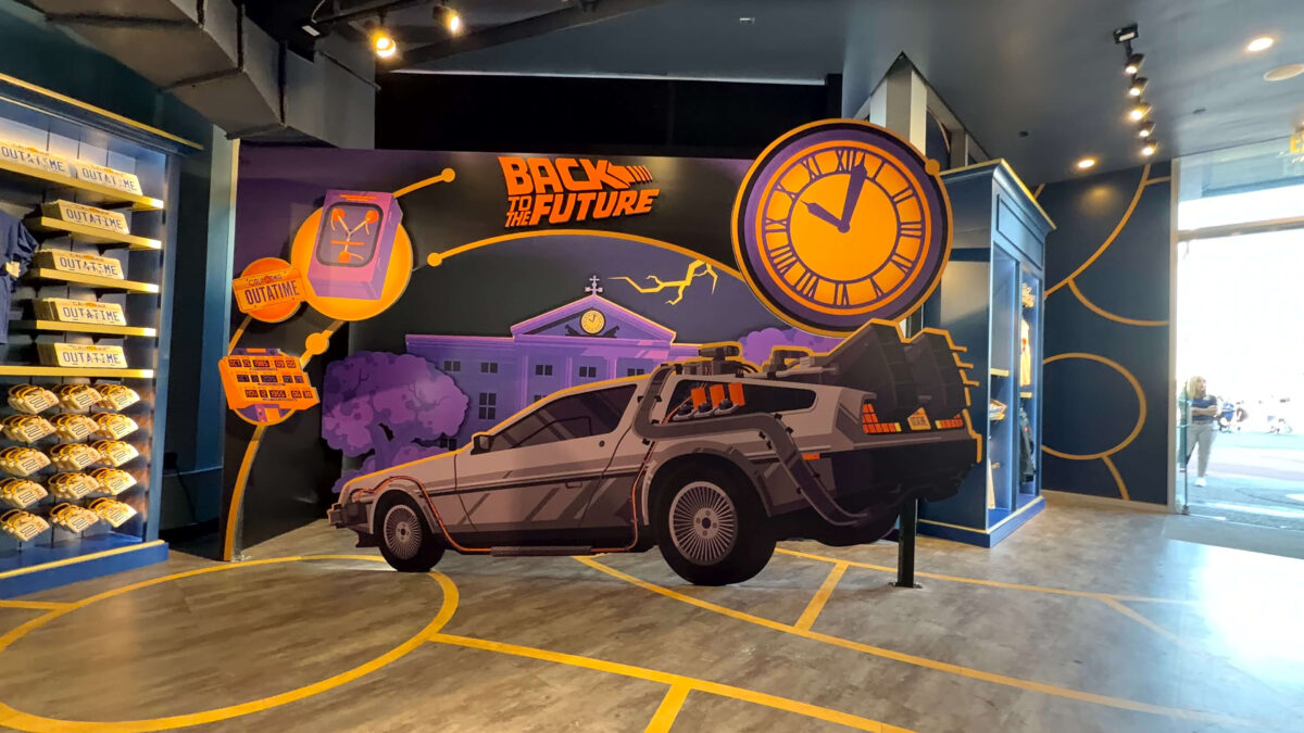 New Universal Legacy Store colorful Back to the Future photo opportunity