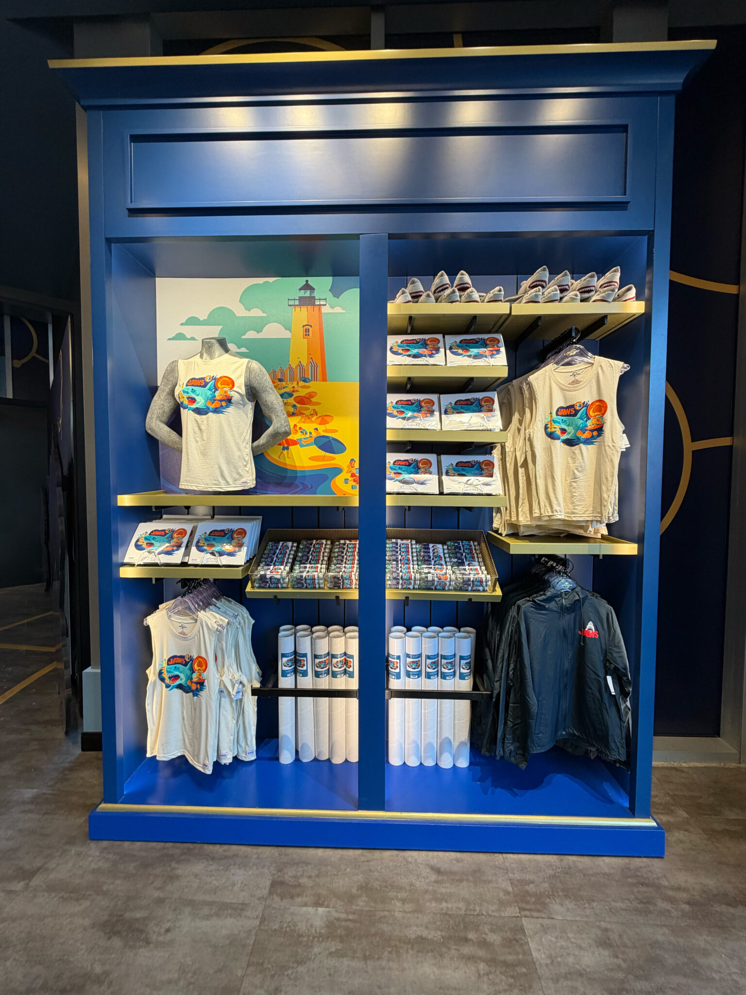 New Universal Legacy Store colorful Jaws merchandise.
