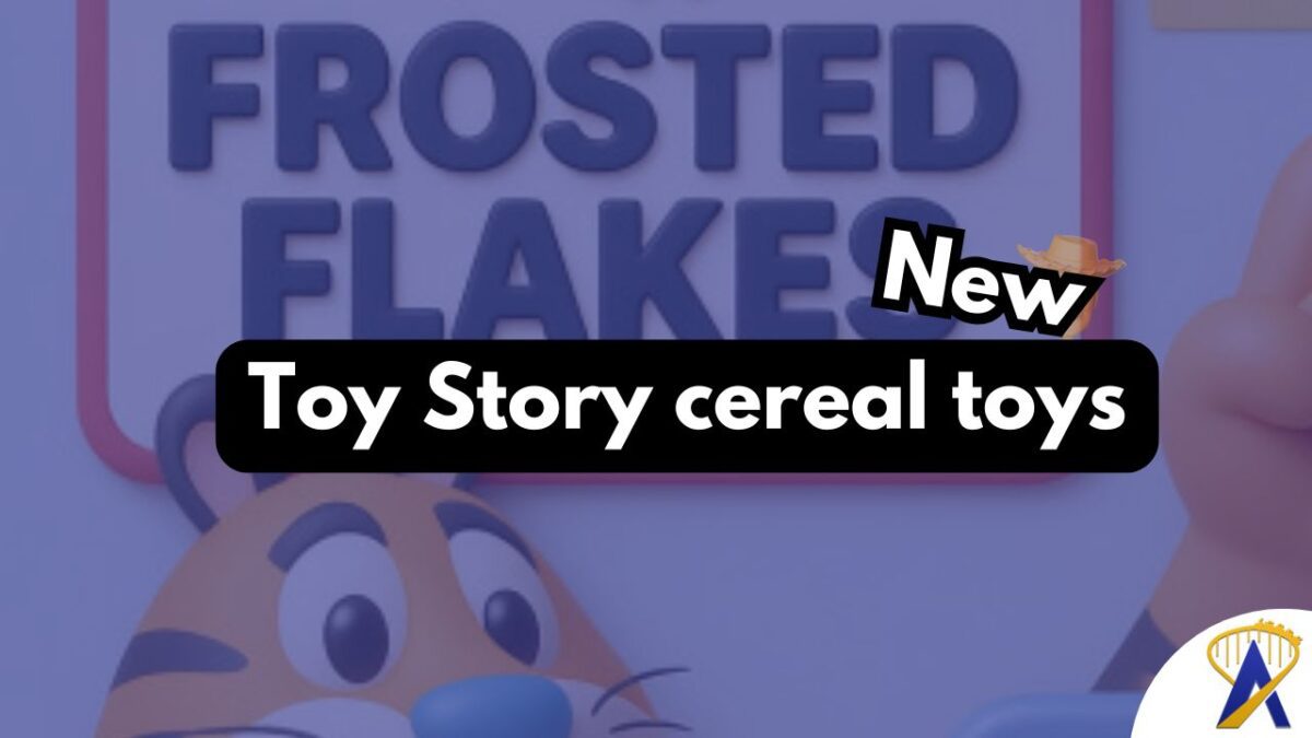 Toy Story 5 toys in kellogg's cereal mockup