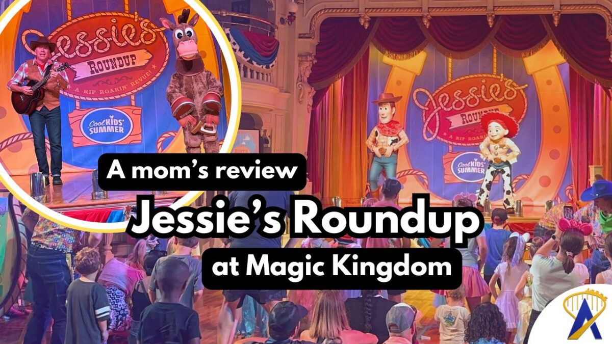 A mom's review of Jessie's Roundup Disney Cool Kids' Summer toy story character woody jessie and bullseye on stage