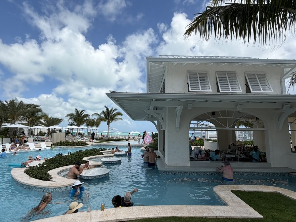 The swim-up bar at the Treasure Beach Village area. 