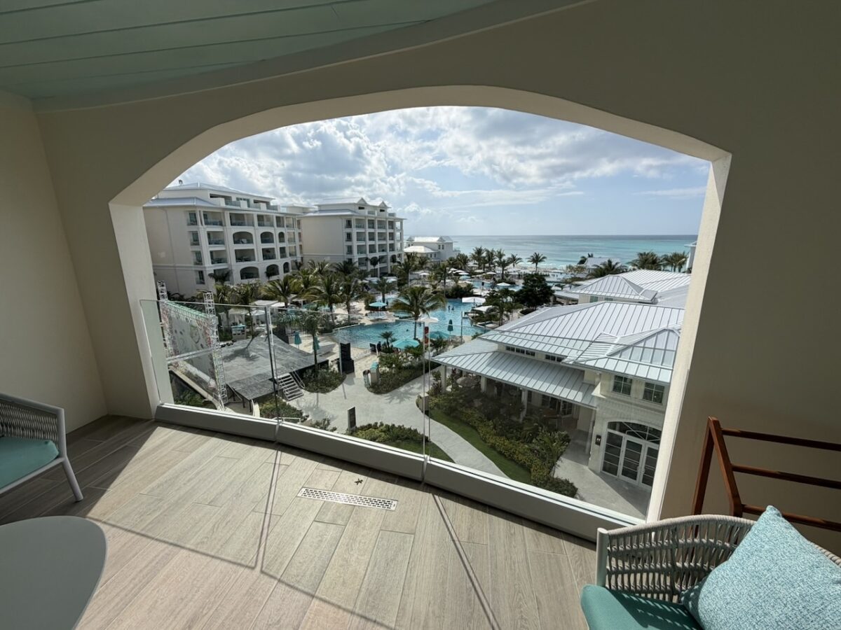 I look out at the view in one of the Treasure Beach Village rooms. 