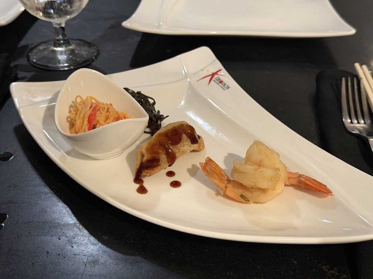 Some of the appetizers at Kimonos teppanyaki restaurant