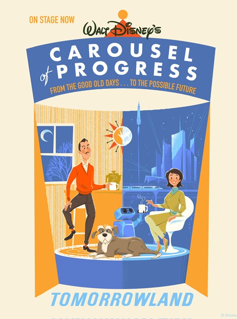 New carousel of progress attraction poster with retro futuristic style - Courtesy of Walt Disney World