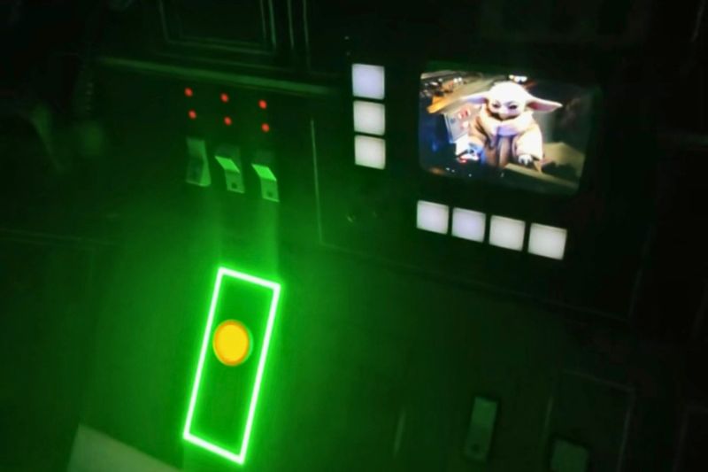 Gunner position during Grogu mode, with Grogu character on the screen 