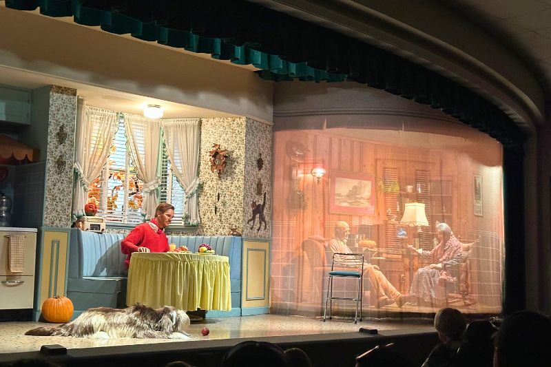 Halloween scene with boxing on television Carousel of Progress