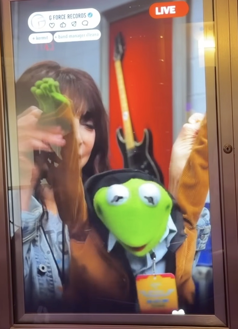 a moment in one of the preshow videos with Kermit the frog muppet getting a super stretch exercise. 