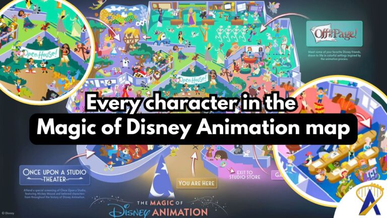 Magic of Disney Animation Map Disney's Hollywood Studios every single character