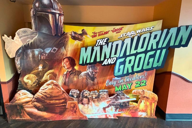 Mandalorian and Grogu movie theater cardboard display 