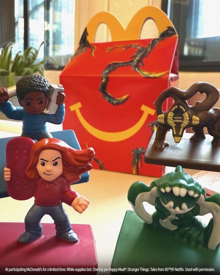 Max and Lucas toys Stranger Things Tales from 85 Happy Meal Toys with themed box