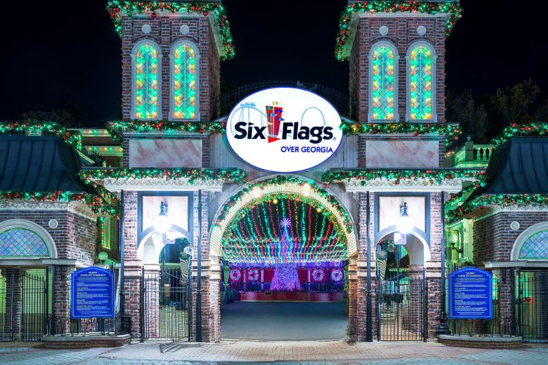 Six Flags Over Georgia - 2026 Holiday in the Park entrance Concept Art