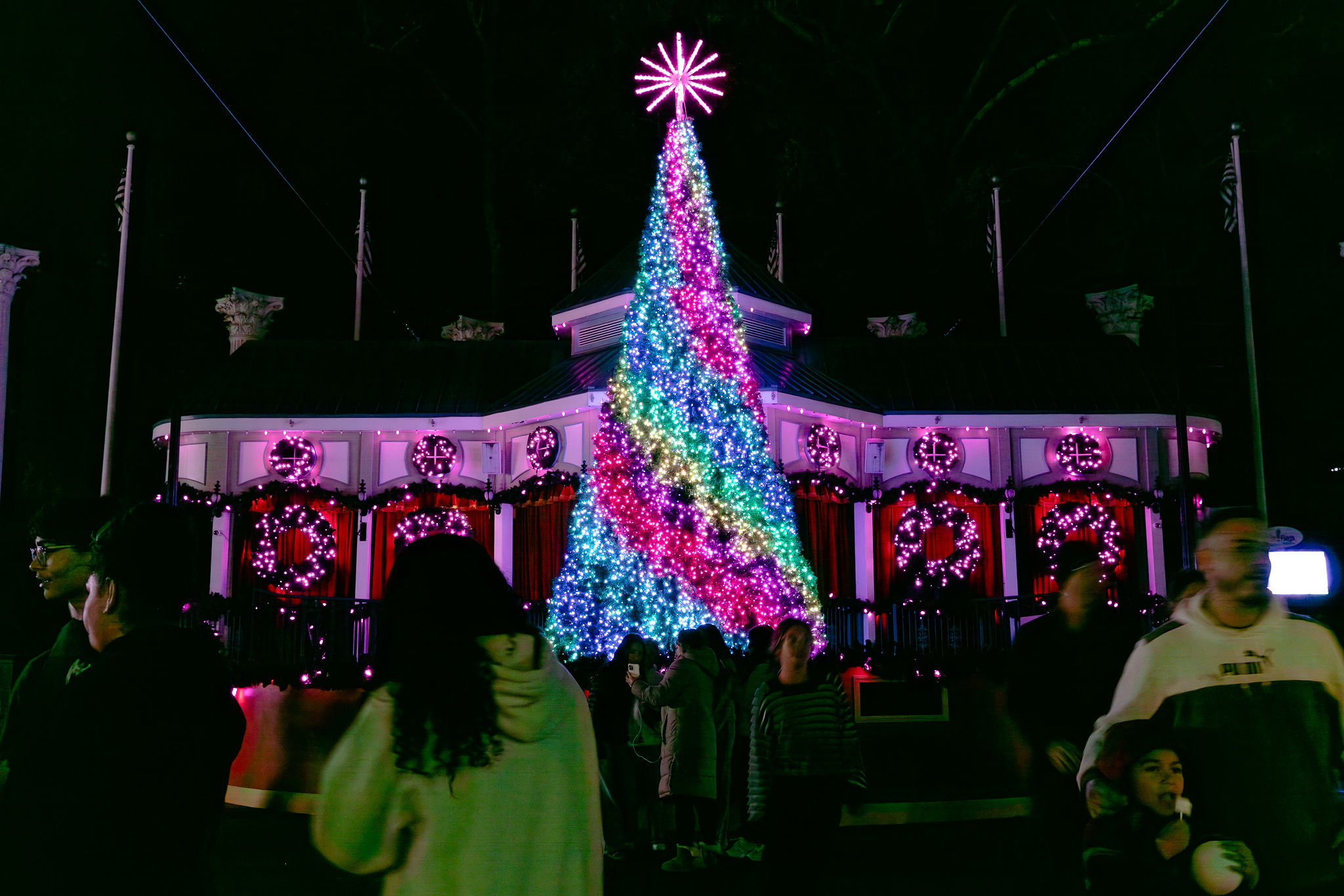 Six Flags Over Georgia - Holiday in the Park christmas tree and lights