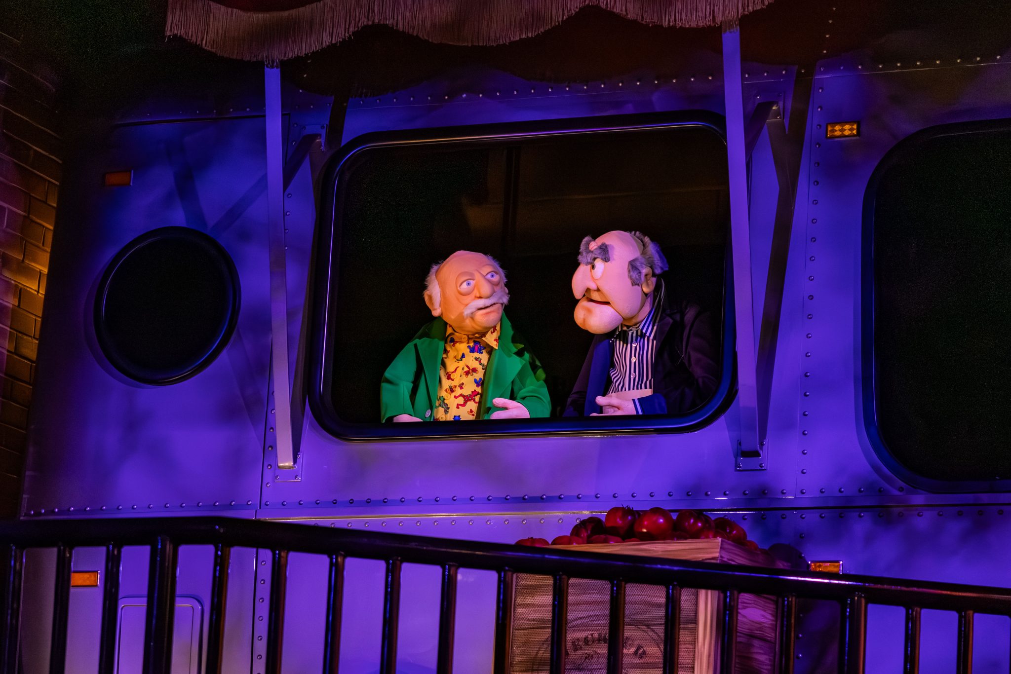 Statler and Waldorf animatronics in a RV camper