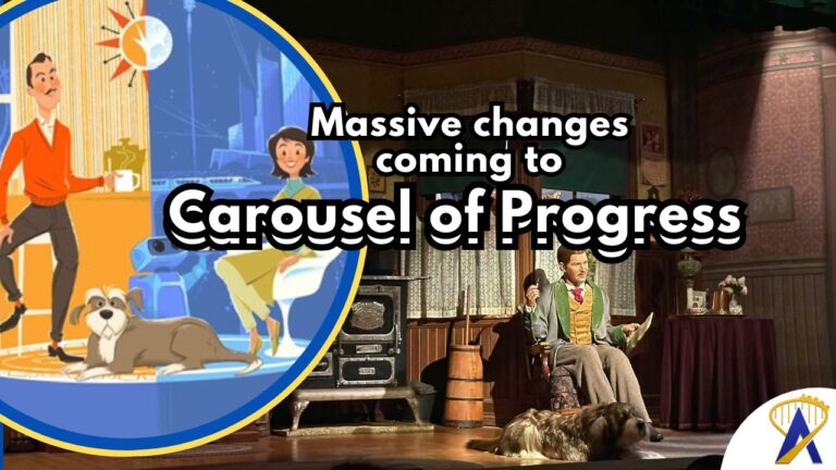 breaking news big changes Carousel of Progress magic kingdom - photo by Dani Meyering and poster courtesy of disney