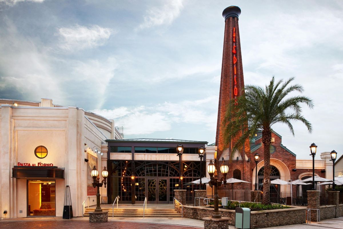 the edison exterior at dusk