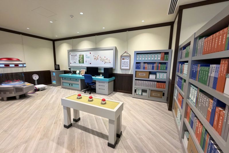 interior of Pokémon Center at PokéPark Kanto - Photo by Mai