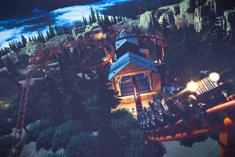 rendering of Werewolf Gorge coaster