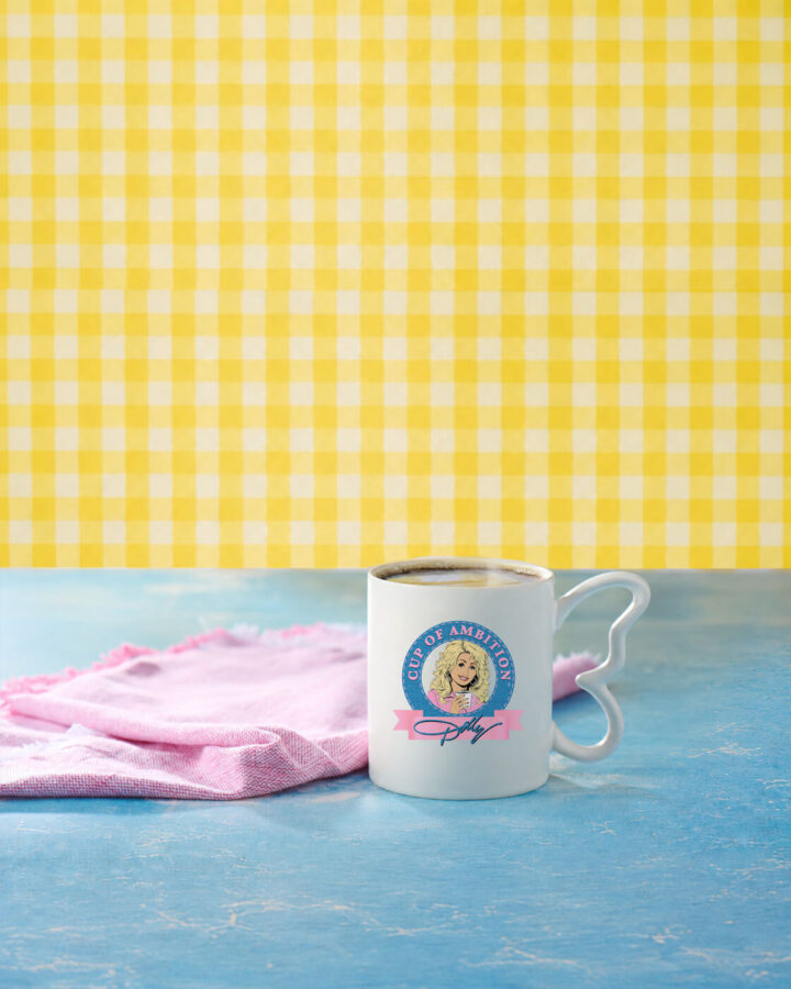 marketing photo of cup of ambition dolly parton