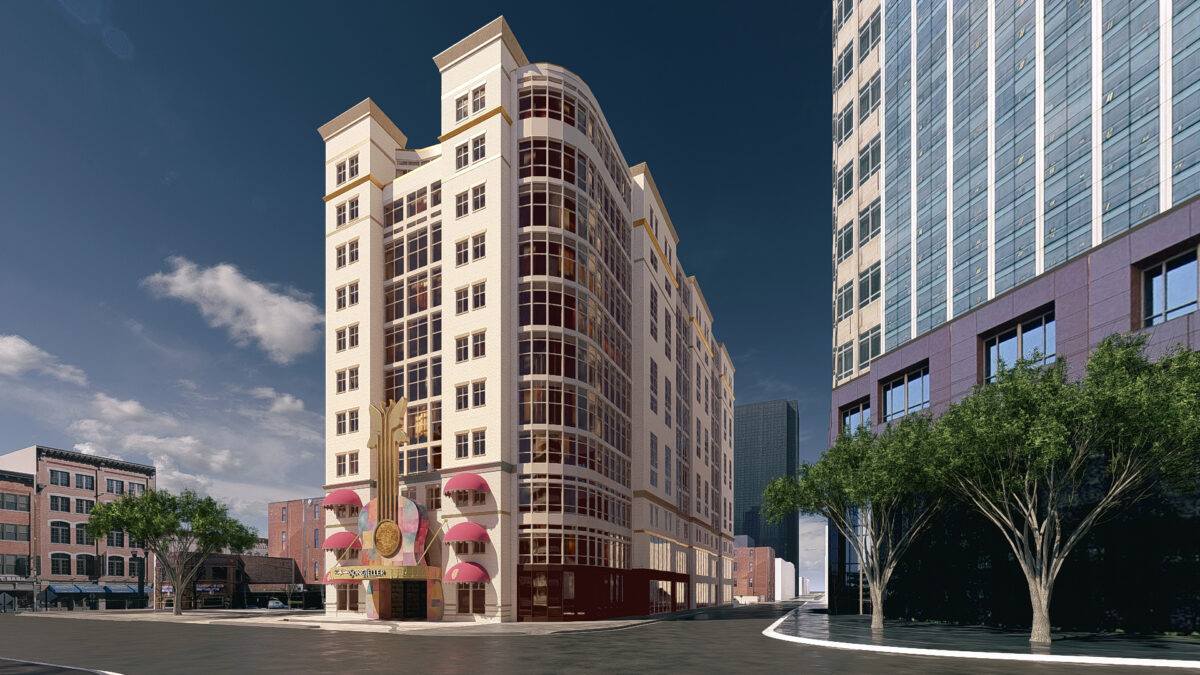 Artists Rendition of the exterior of SongTeller Hotel