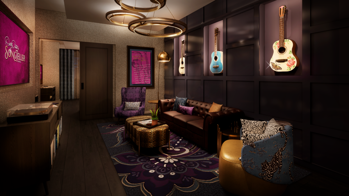 Concept Art of Acoustic Suite Living Room