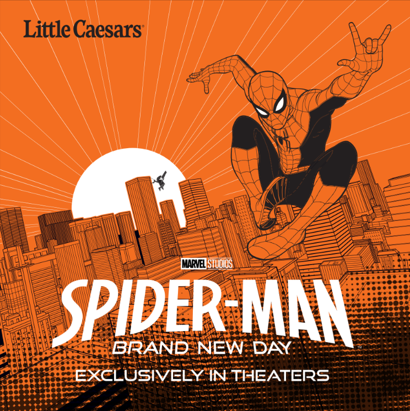 spider-man brand new day themed box for little caesars pizza