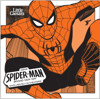 spider-man brand new day themed box for little caesars pizza
