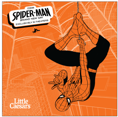 spider-man brand new day themed box for little caesars pizza