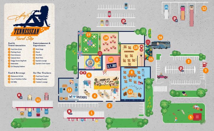 Dolly’s Tennessean Travel Stop cornersville location map