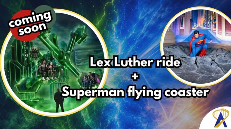 Lex Luther ride and superman coaster warner bros. discovery world