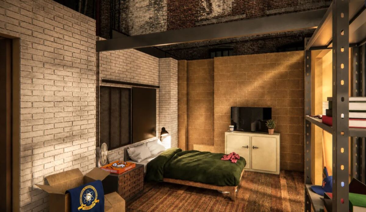 Spider-Man pizza party apartment bedrom