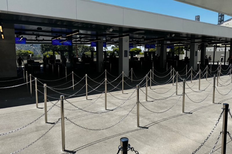 Security queue at Universal Studios Hollywood and CityWalk.
