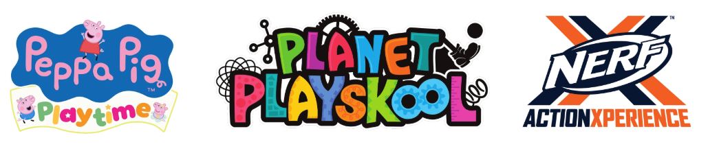 Logos for the brands inside The Play District
