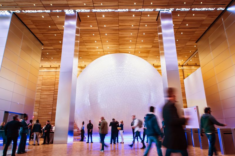 The Universal Sphere at the Comcast Center Campus - Lobby View 