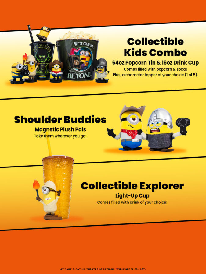 collectible kids combo, magnetic plush pals, and collectible explorer cup for minions & monsters movie