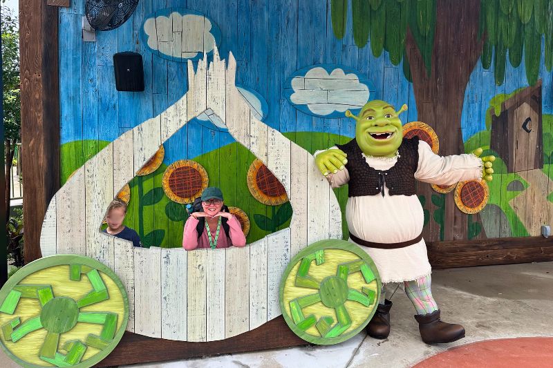 Shrek character at Universal Kids Resort Texas