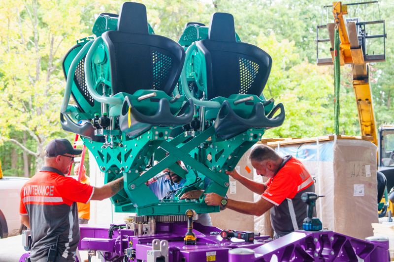 Bakunawa coaster ride vehicle arrives for installation 