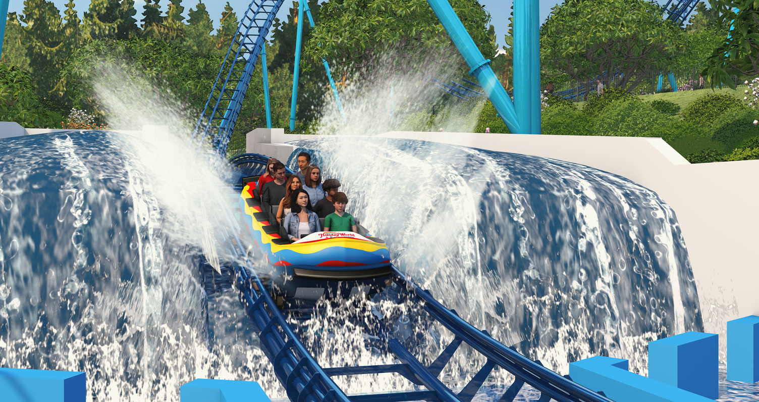 Cannonball! water coaster ride vehicle Holiday World style concept